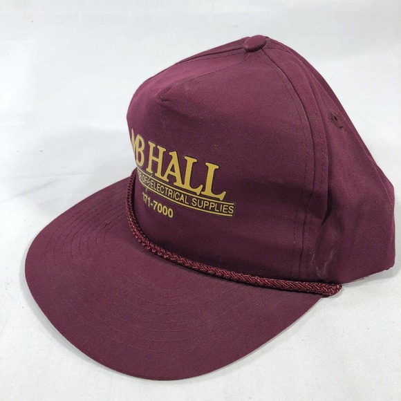 VTG MB HALL DISTRIBUTOR OF ELECTRICAL SUPPLIES HAT CAP TRUCKER ROPE ADJUSTABLE - Picture 2 of 15